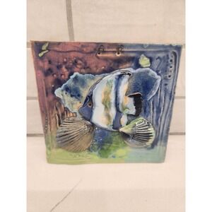 1995‎ Leger Collection PM Doll Pottery FIsh Seashell Hanging Tile Marta Carvajal